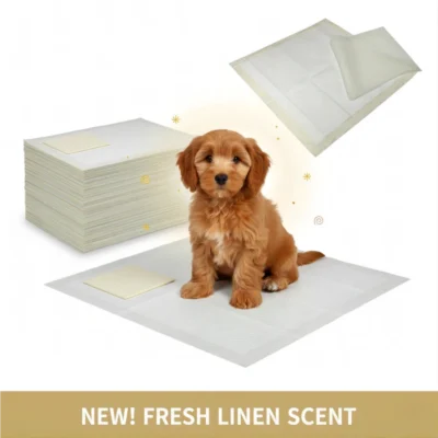 Lemon scented disposable pet pads with fresh fragrance to attract puppies, professional grade pet supplies.