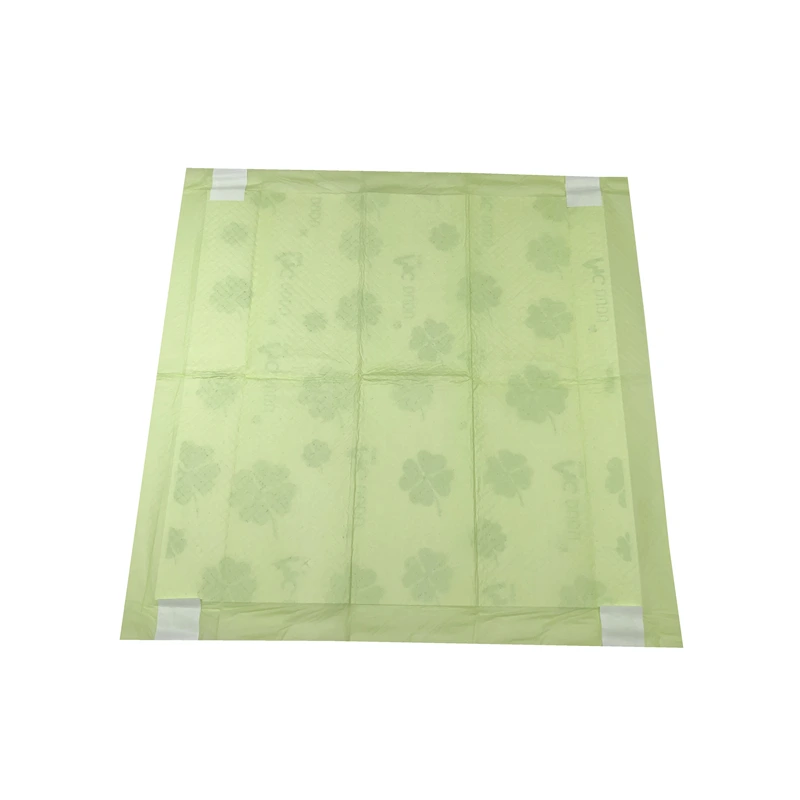 Leak-proof PE back sheet of printed puppy training pads, rear view - Honway Pet