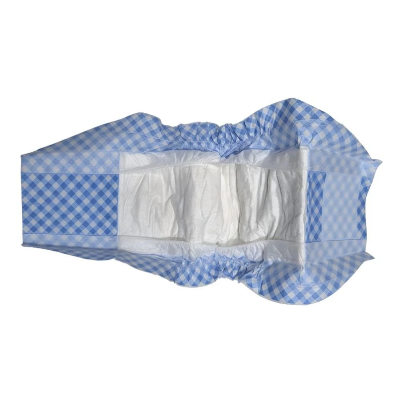 Blue Check Plaid Disposable Male Dog Diapers - Image 3
