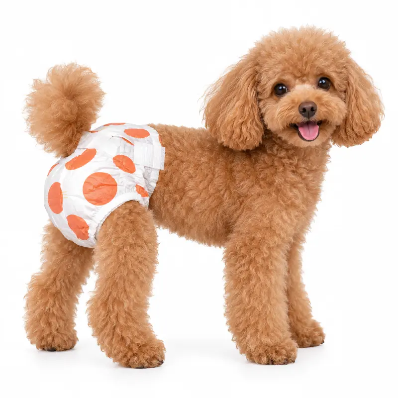 Orange Dot Disposable Female Dog Diapers with Tail Hole