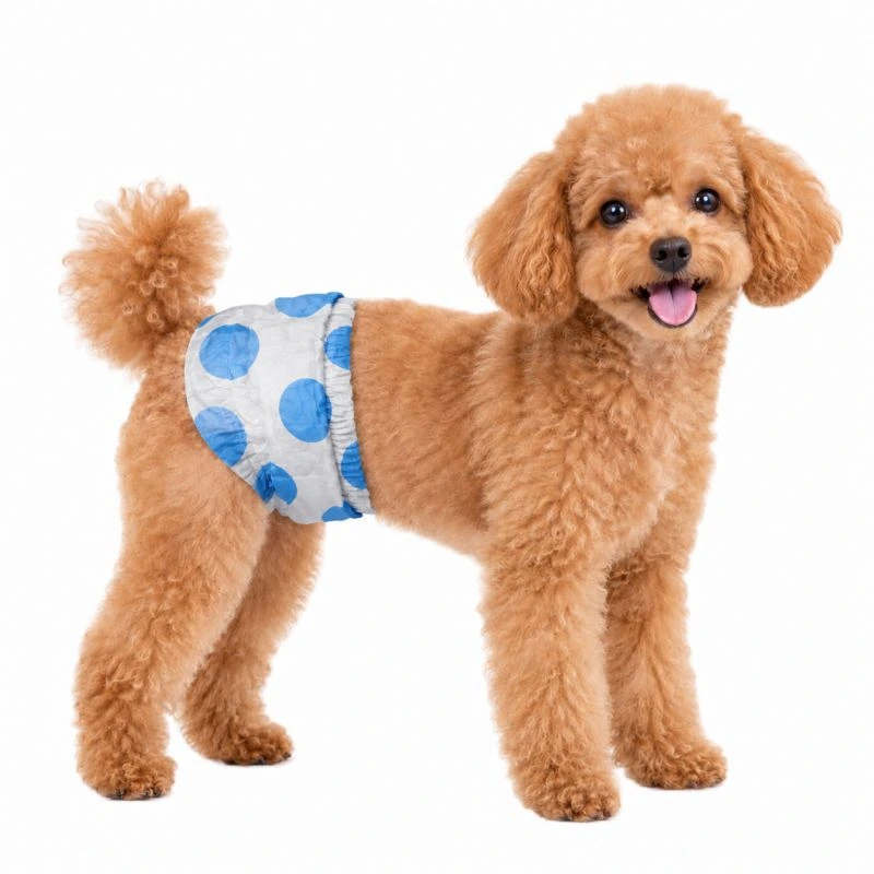 Blue Dot Pattern Disposable Male Dog Diapers