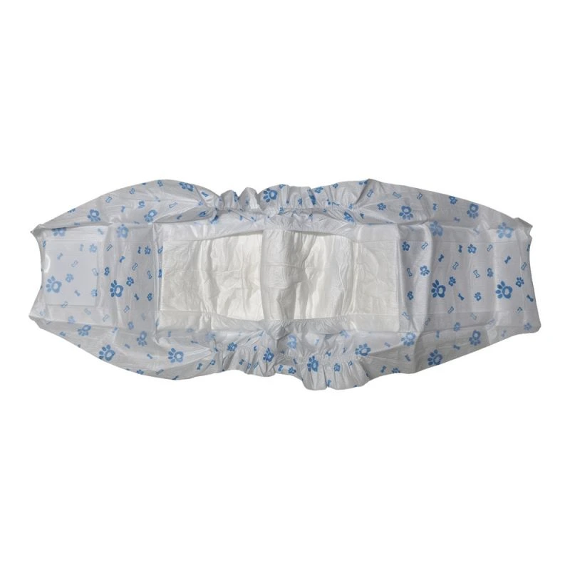 Blue Paw Print Disposable Male Dog Diapers - Image 3
