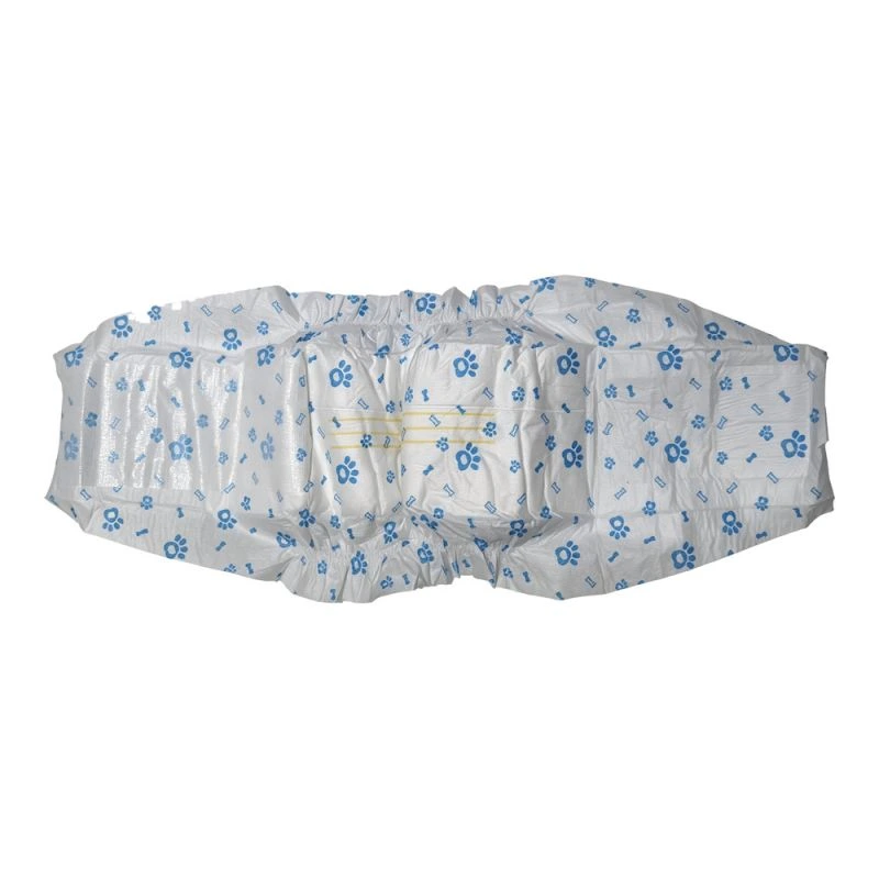 Blue Paw Print Disposable Male Dog Diapers - Image 2