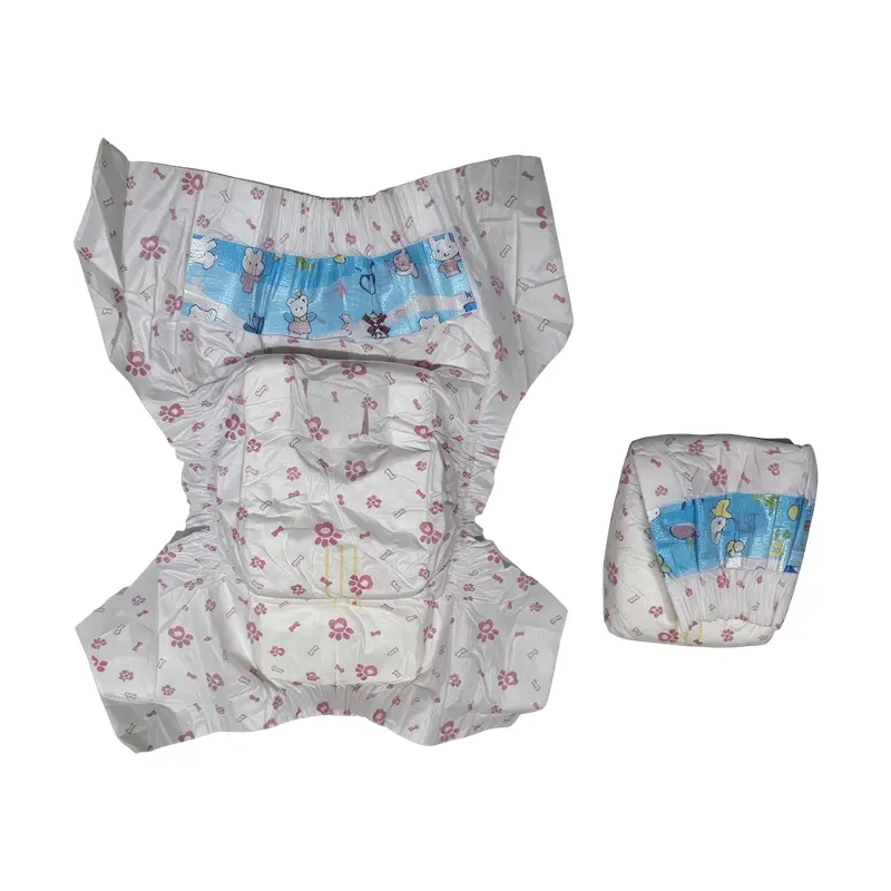 Pink Paw Disposable Female Dog Diapers with Cartoon Frontal Tape - Image 2